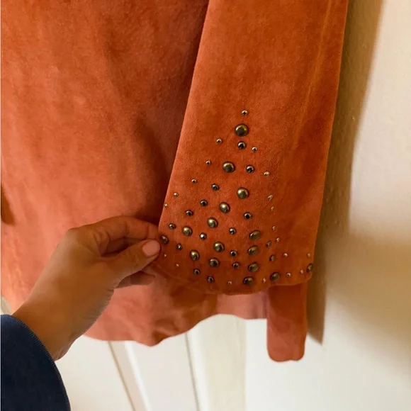 Marciano Orange Suede Trench Coat - Picture 7 of 9